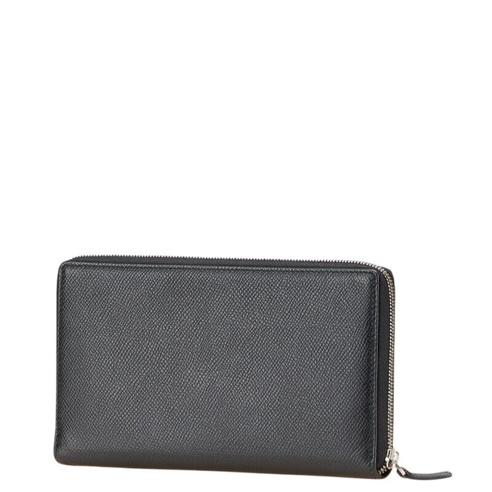 Balenciaga Leather Zipper Continental Black Wallet Round - Picture 1 of 8